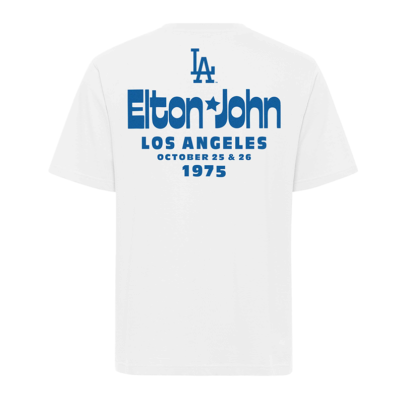 Elton John - Elton John x Sportiqe White Dodgers T-Shirt