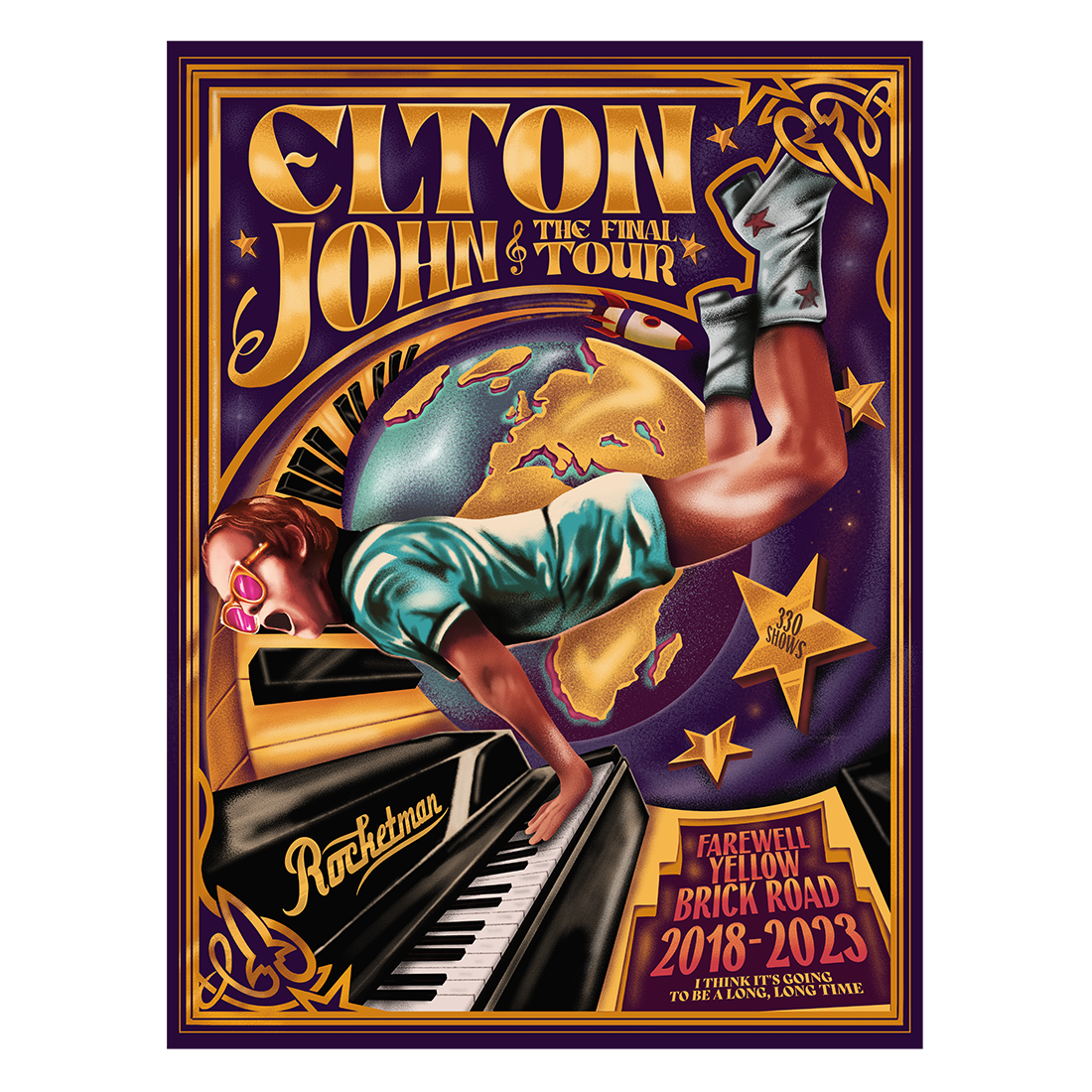 Elton John - Farewell Yellow Brick Road – Commemorative World Tour Print
