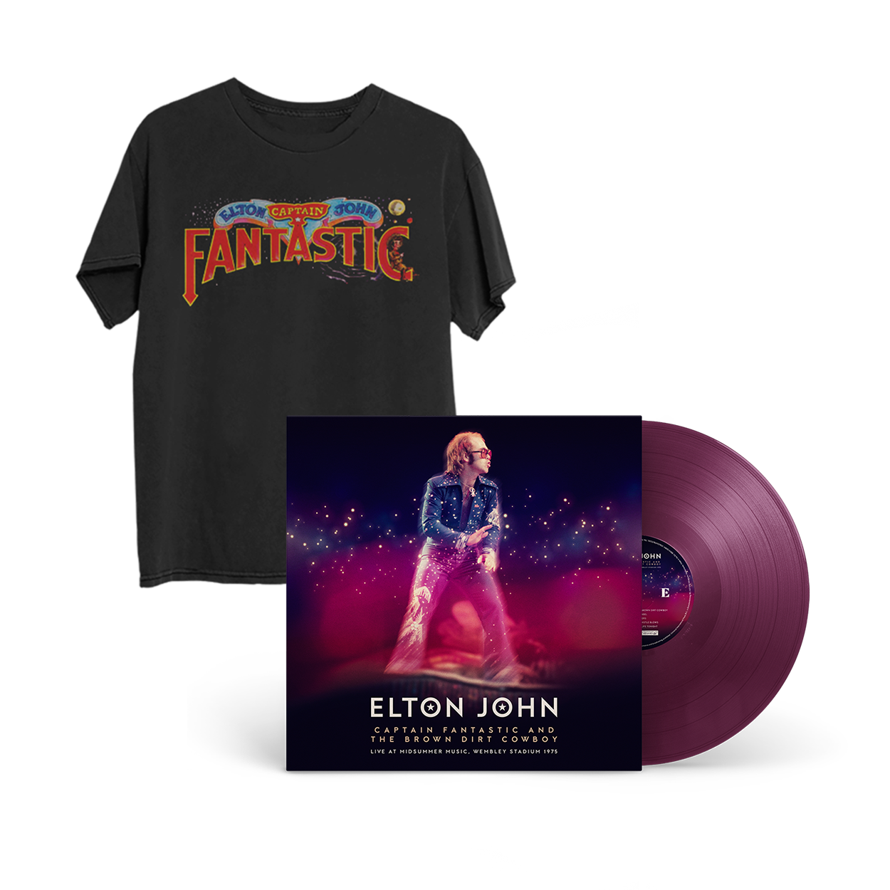 Captain Fantastic (50th Anniversary Edition): Live At Midsummer Music LP + T-Shirt Bundle
