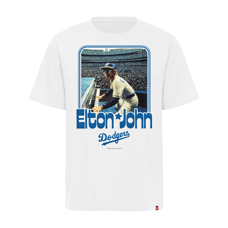 Elton John - Elton John x Sportiqe White Dodgers T-Shirt