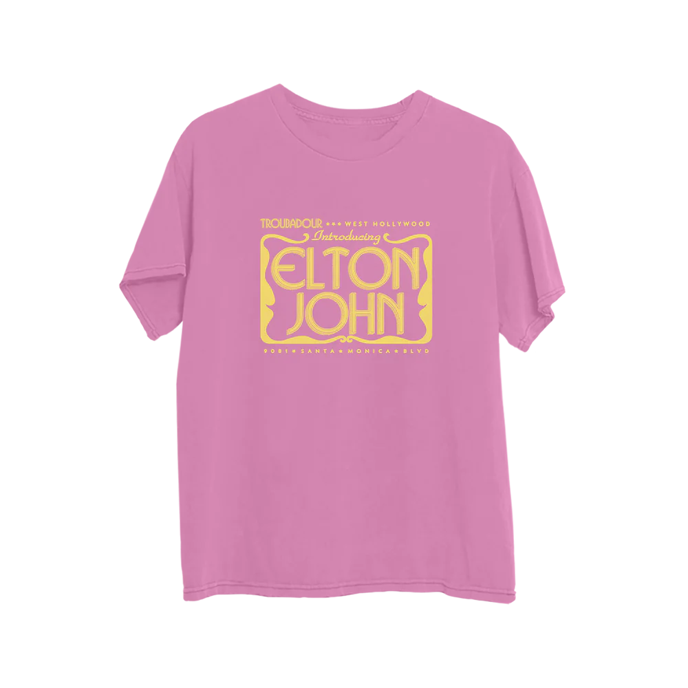 Elton John - Elton Troubadour Live Event Flier Pink T-Shirt