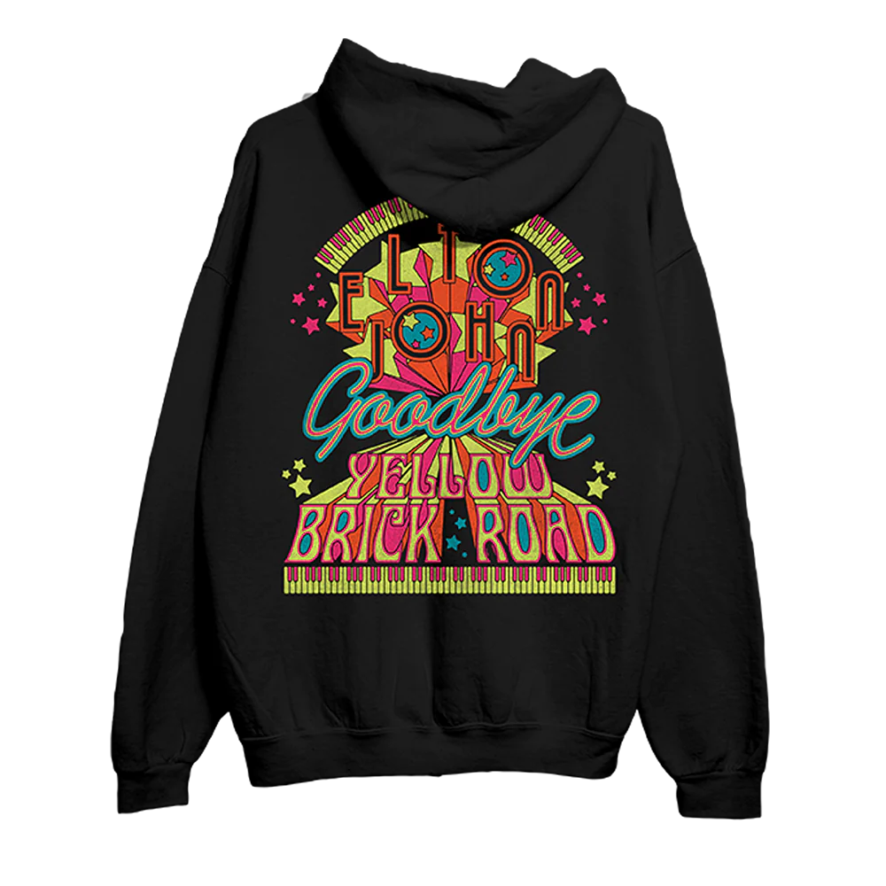 Elton John - Piano Keys Globe Logo Hoodie