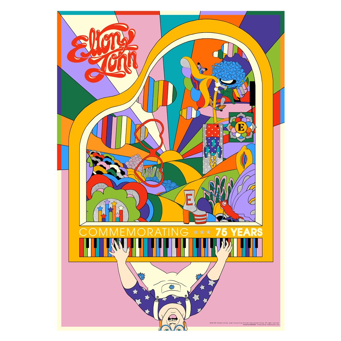 Elton John - 75 Years Commemorative Screenprint (Numbers 2 - 149)