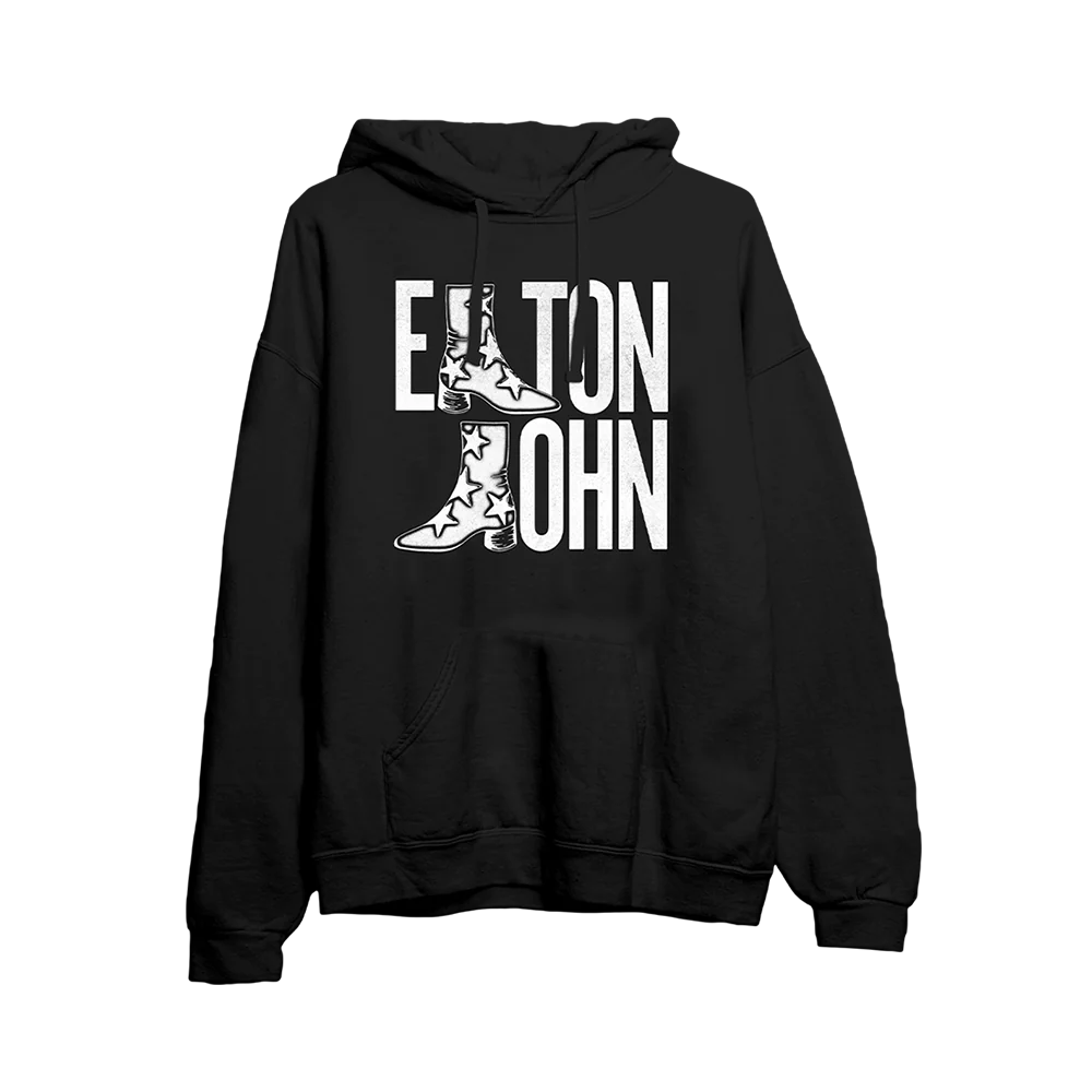 Elton John - Troubadour Boot Black Hoodie