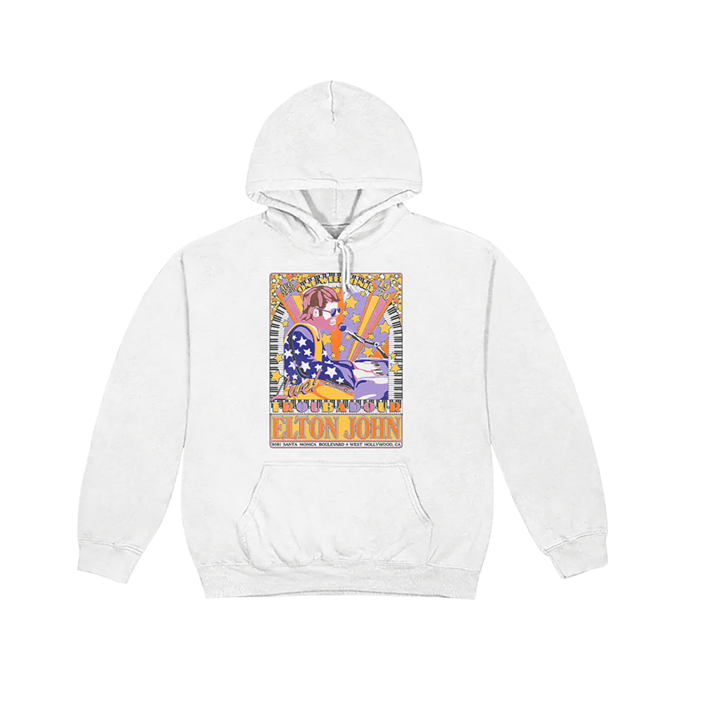 White Troubadour Hoodie Elton John