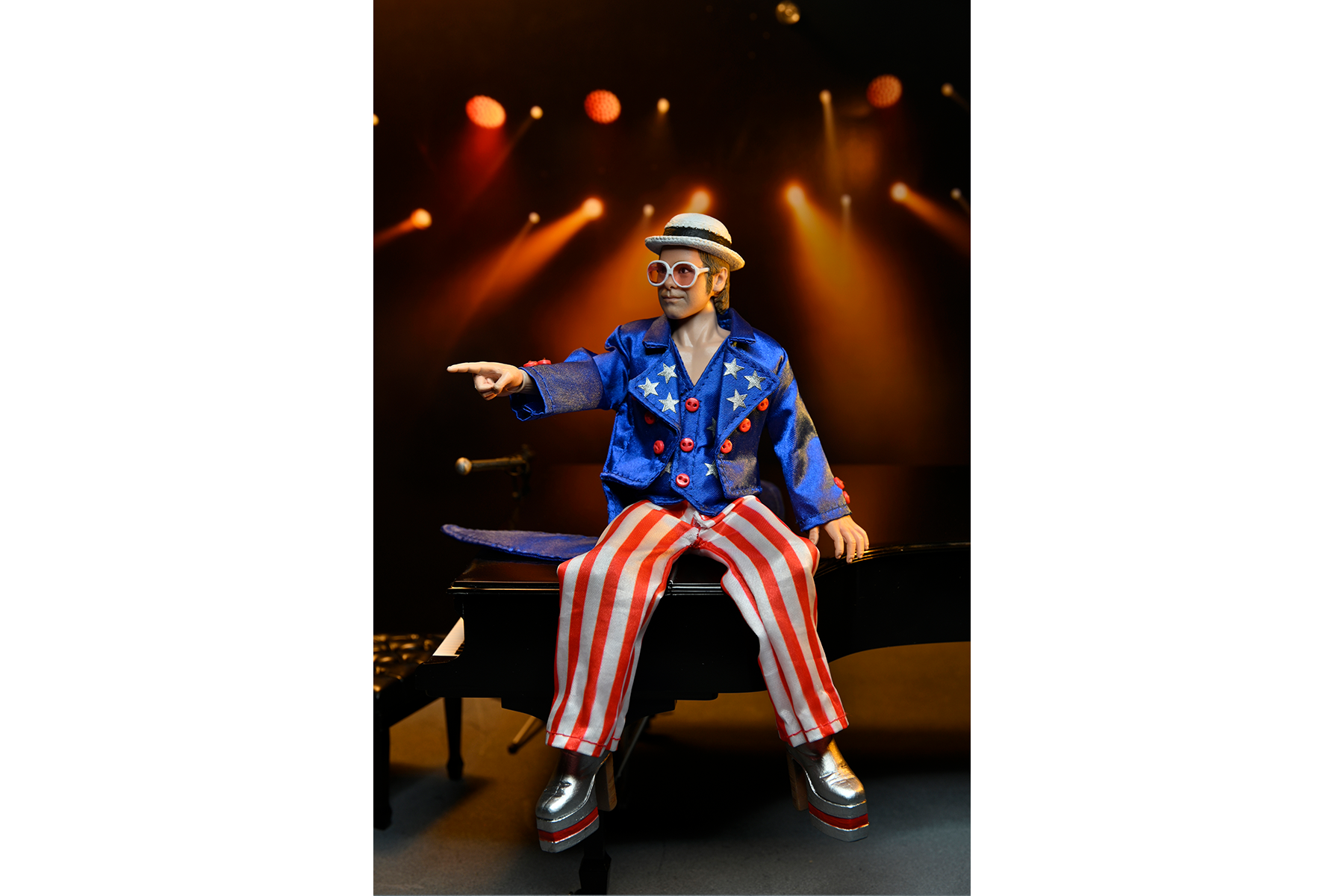 Elton John - Elton John x NECA 8″ Clothed Action Figure with Piano – Live in ’76