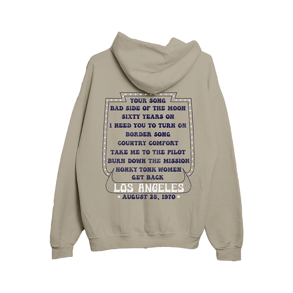 Elton John - LA 1970 Dateback Sand Hoodie