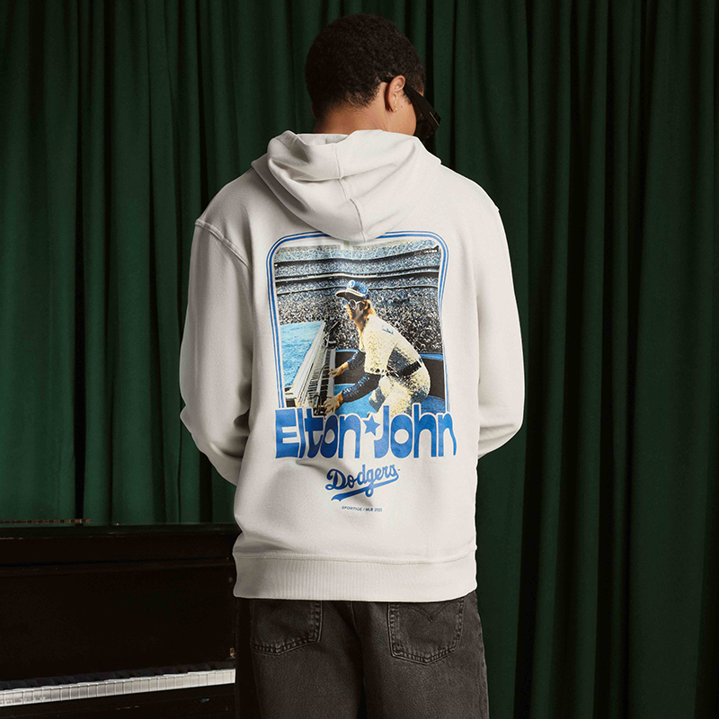Elton John - Elton John x Sportiqe Grey Dodgers Hoodie