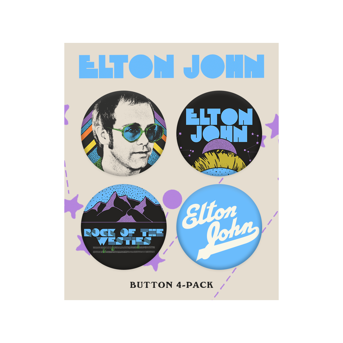 Elton John - Rock of the Westies Badge Set