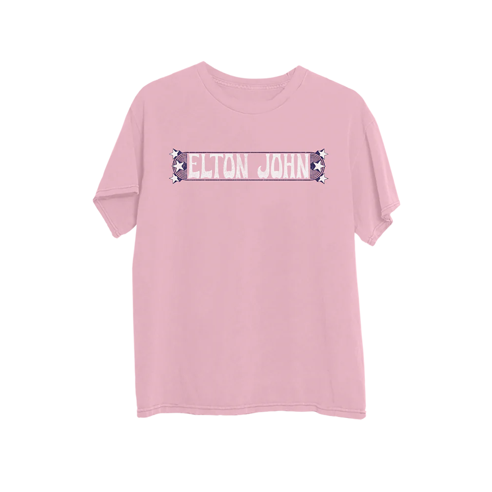 Elton John - LA 1970 Dateback Pink T-Shirt