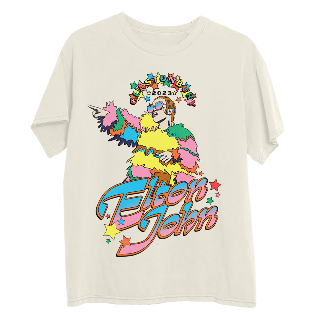 Elton John - Glastonbury Natural T-Shirt