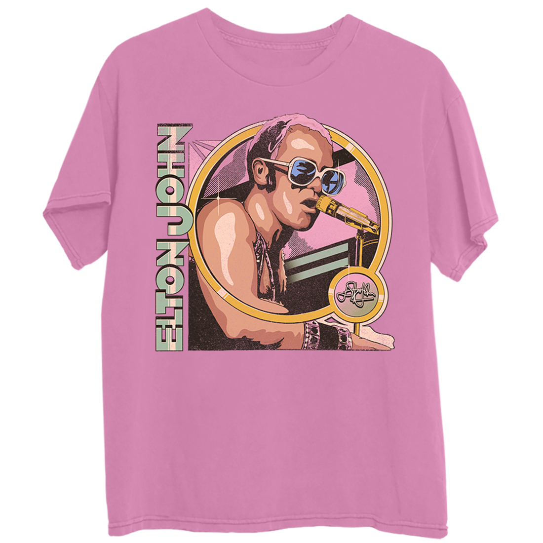 Elton John - GYBR 80s Vintage Photo Illustration T-Shirt